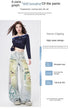 Trendy Y2K Vintage Wide Leg Jeans with Artistic Print