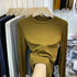 Slim Fit O-Neck Long Sleeve Top for Women