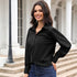 Elegant Long Sleeve Turn Down Collar Blouse