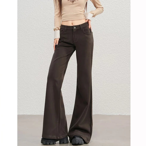 Women's High Waist Wide Leg Denim Trousers