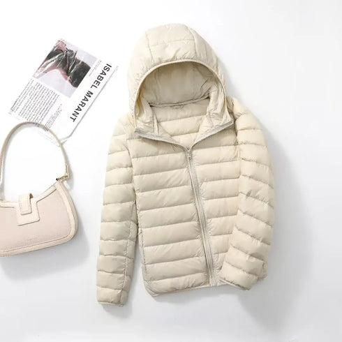 Women’s Lightweight Hooded Puffer Jacket in 15 Colours