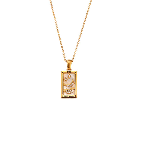Tarnish Free Colourful Tarot Necklace with Celestial Design