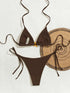 Floral Print Triangle Bikini Set with Brazilian Bottoms