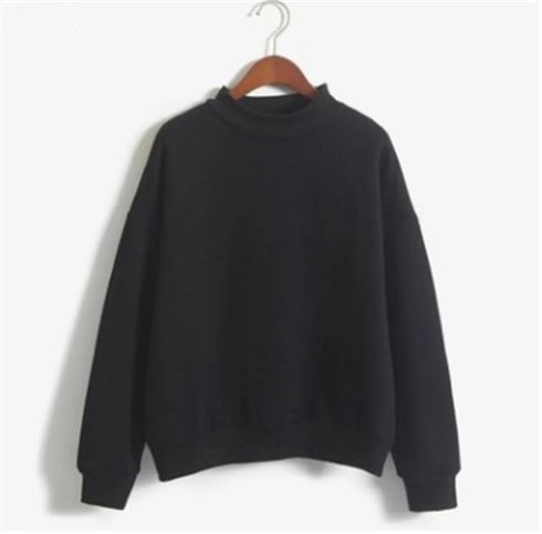 Women's Velvet Turtleneck Long Sleeve Sweatshirt