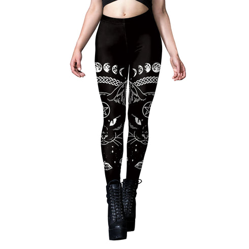 Gothic Steampunk Print Leggings for Women