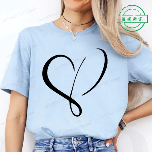 Women’s Heart Design Casual T-Shirt