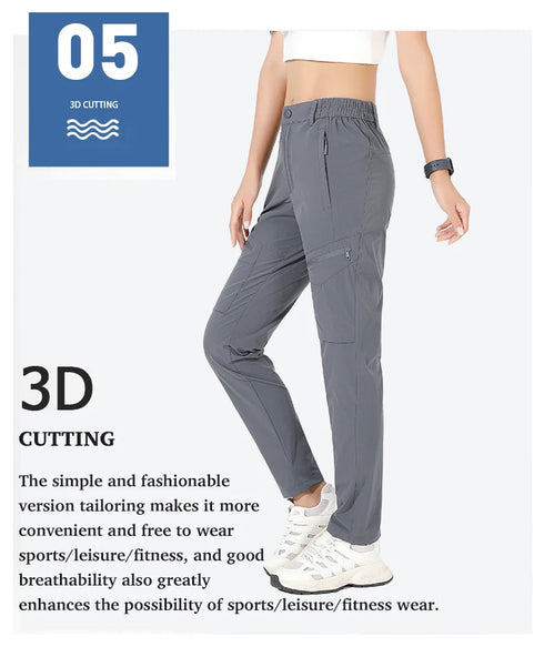 EUMERGX Women's Quick-Dry Cargo Hiking Pants