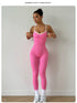 Seamless Yoga Jumpsuit with Spaghetti Straps