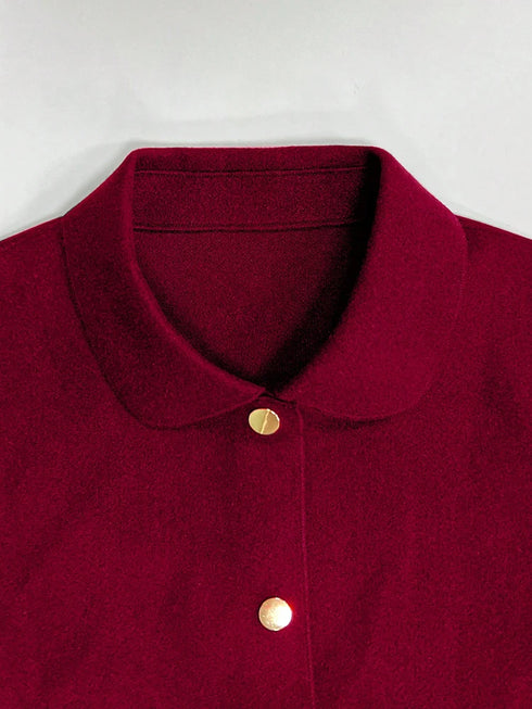 Classic Solid Woolen Coat for Women