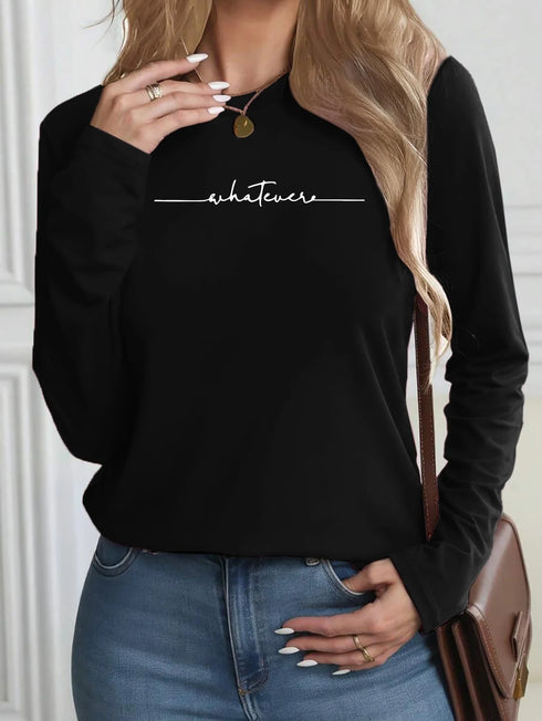Women's Casual Loose You Are Enough Printed Long Sleeve T-shirt