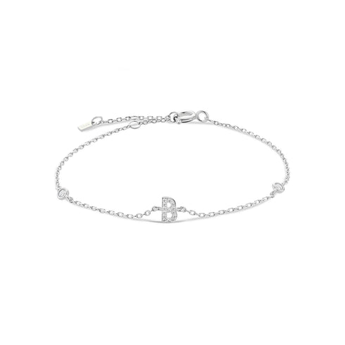Personalised 925 Sterling Silver Initial Charm Bracelet