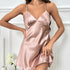 Ice Silk V Neck Backless Mini Nightdress