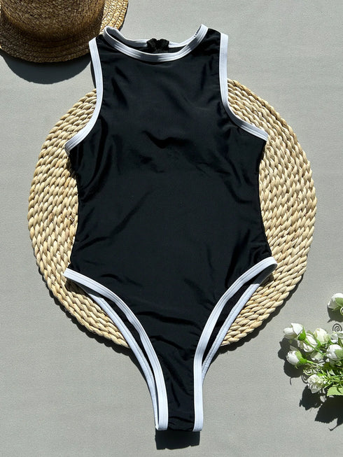 Classic Black One-Piece Swimsuit for Women