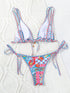 Floral Print Triangle Bikini Set with Brazilian Bottoms