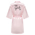 Team Bride Satin Robe with Black Letters