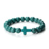 Jesus Cross Natural Stone Bracelet for Men