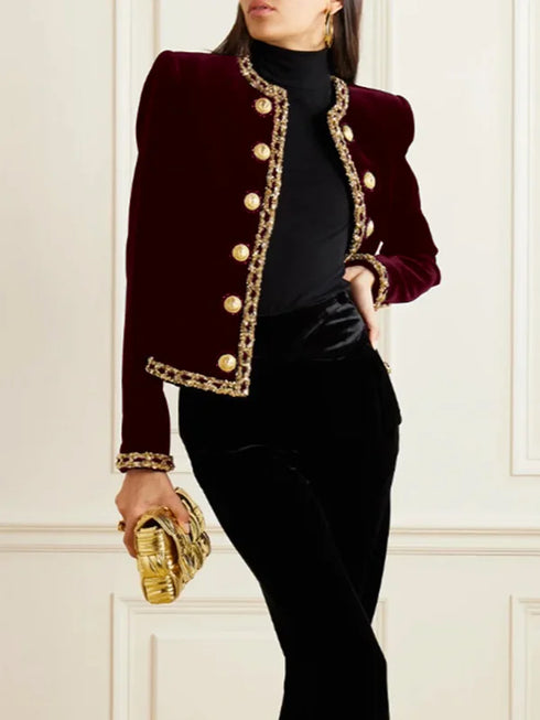 Plus Size Luxury Silk Velvet Jacket for Women