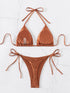 Floral Print Triangle Bikini Set with Brazilian Bottoms