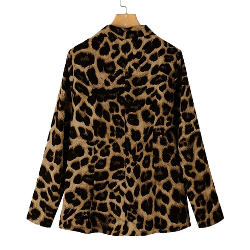 ZANZEA Leopard Print Lightweight Blazer for Women