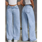 Plus Size Wide Leg Denim Jeans for Women