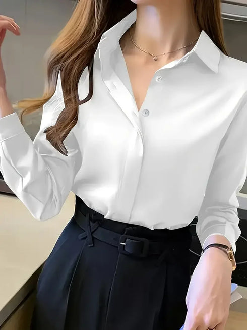 Elegant Loose-Fit Long Sleeve Blouse for Women