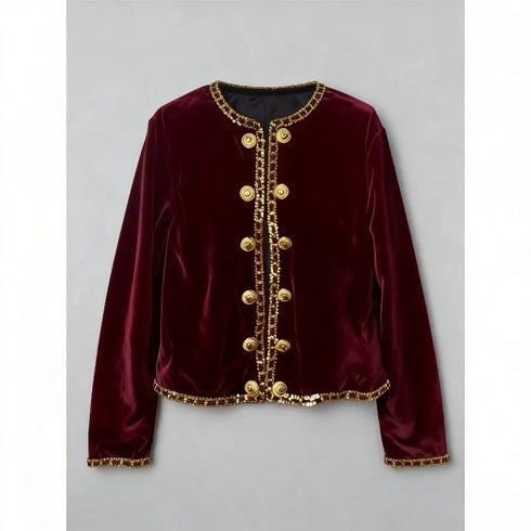 Plus Size Luxury Silk Velvet Jacket for Women