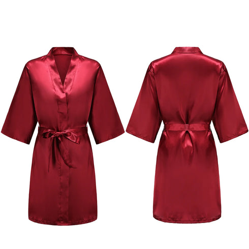 Women's Satin Short Robes for Bridesmaids and Parties