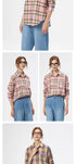 Loose Women's Plaid Shirt - Long Sleeve Casual Blouse