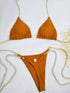 White Lace-Up Bikini Set for Women
