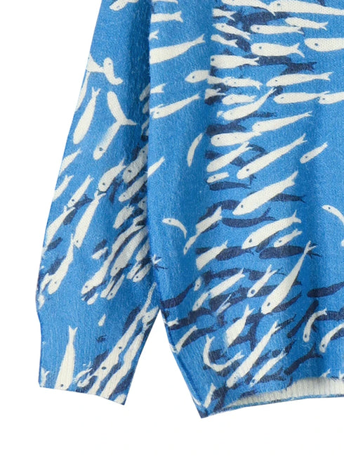 Plus Size Whale Pattern Casual Sweater for Women