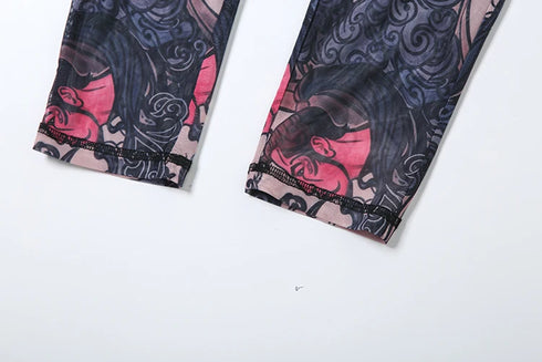 Colorful Print Backless Jumpsuit for Women