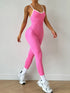 Seamless Yoga Jumpsuit with Spaghetti Straps