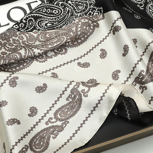 70x70cm Silk Satin Square Scarf with Print