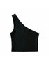 One Shoulder Cropped Tanks Top Women Summer Sleeveless Camis
