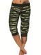 Plus Size Women's Casual Cargo Pants in Dark Green