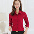 GAOKE OL Work Wear White Blue Blouse Long Sleeve Turn-down Collar Formal Elegant Female Shirt Ladies Tops School