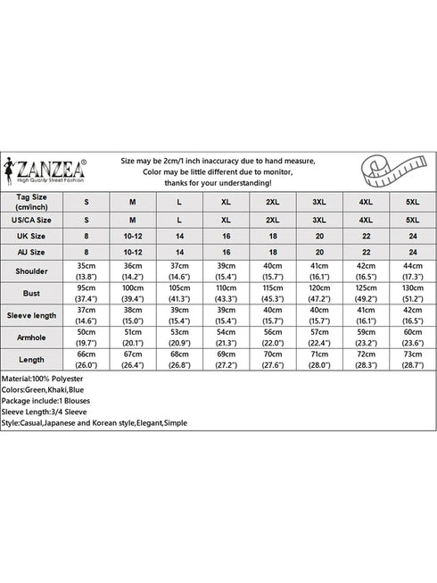 ZANZEA Women's Chiffon Blouse with Ruffled Detail