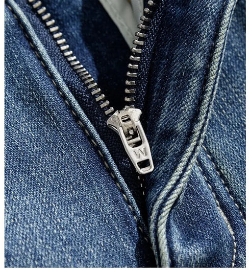 High Waist Fleece Lined Straight Jeans for Women