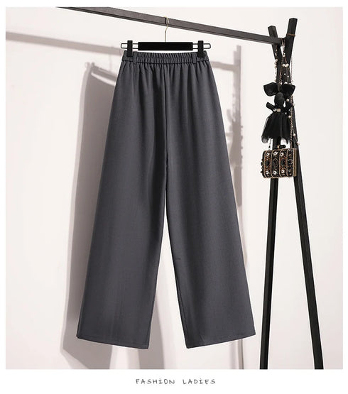 Plus Size Wide Leg Trousers for Women - Autumn 2024