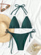 Dark Green Camisole Bikini Set for Women