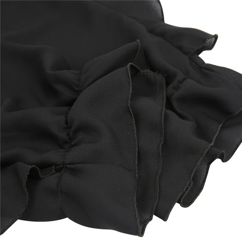 Loose Ruffled V-Neck Chiffon Blouse for Women