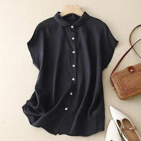 Plus Size Short Sleeve Loose Blouse for Women