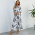 Summer Bohemian Maxi Dress with Long Sleeves