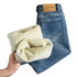 High Waist Fleece Lined Straight Jeans for Women