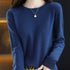 100% Merino Wool O-Neck Sweater for Women