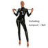 Black Shiny PU Latex Bodysuit with Zip Detail