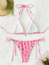 Floral Print Triangle Bikini Set with Brazilian Bottoms
