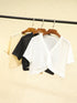 Lightweight Black V-Neck Cropped Cardigan for Women