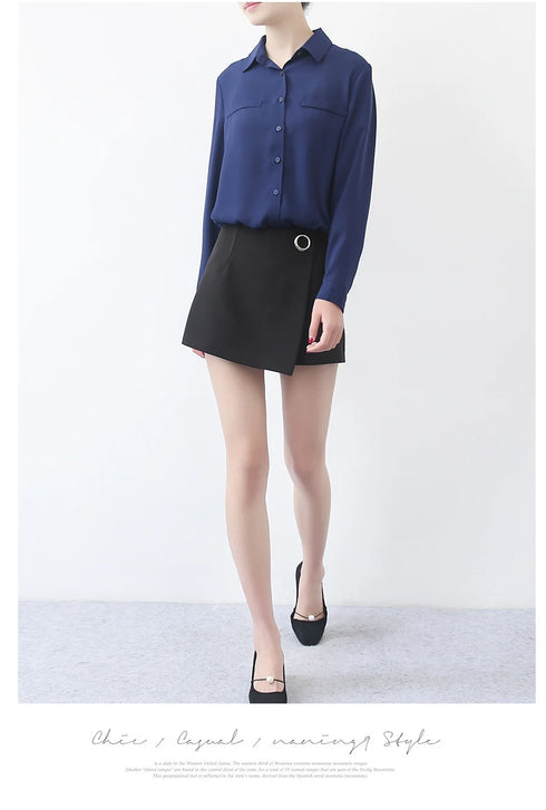 Simple Solid Color Loose Women's Chiffon Shirt Tops 2023 New Long Sleeve Casual Elegance Woman Blouses Lady Office Shirt Clothes