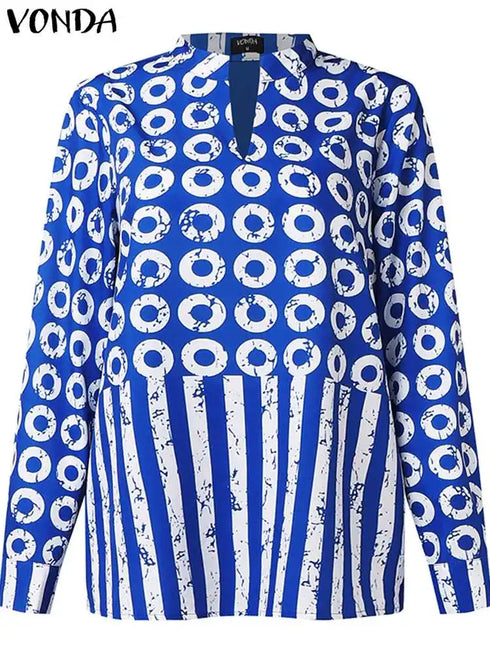Plus Size VONDA Women Matching Sets Long Sleeve Suits